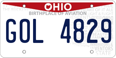 OH license plate GOL4829