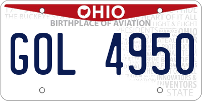 OH license plate GOL4950