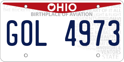 OH license plate GOL4973