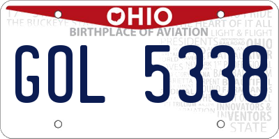 OH license plate GOL5338
