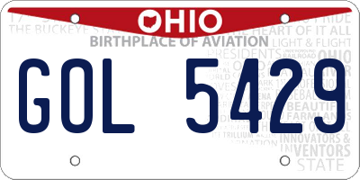 OH license plate GOL5429