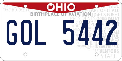 OH license plate GOL5442