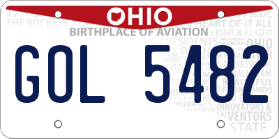 OH license plate GOL5482