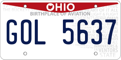 OH license plate GOL5637