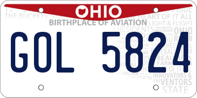 OH license plate GOL5824