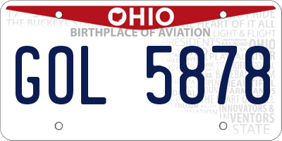 OH license plate GOL5878