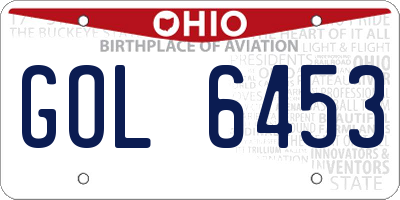 OH license plate GOL6453