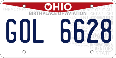 OH license plate GOL6628