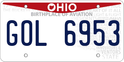 OH license plate GOL6953
