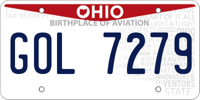 OH license plate GOL7279