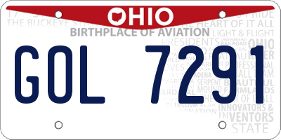 OH license plate GOL7291