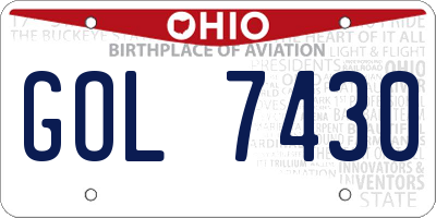 OH license plate GOL7430