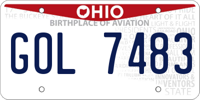 OH license plate GOL7483