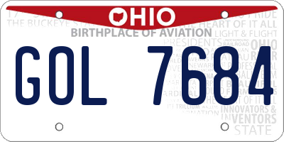 OH license plate GOL7684