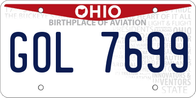 OH license plate GOL7699