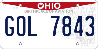 OH license plate GOL7843