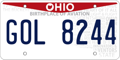 OH license plate GOL8244