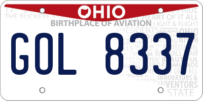 OH license plate GOL8337