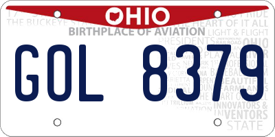 OH license plate GOL8379