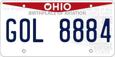 OH license plate GOL8884