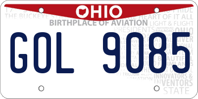 OH license plate GOL9085