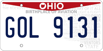 OH license plate GOL9131
