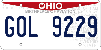 OH license plate GOL9229
