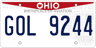 OH license plate GOL9244