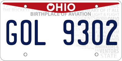 OH license plate GOL9302