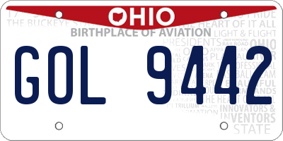 OH license plate GOL9442