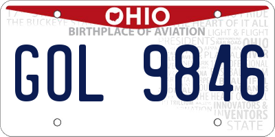 OH license plate GOL9846