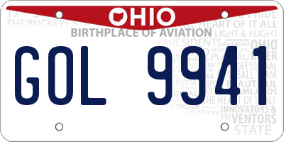 OH license plate GOL9941