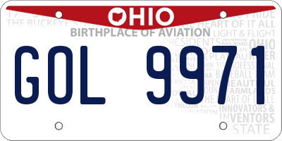 OH license plate GOL9971