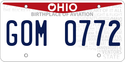OH license plate GOM0772