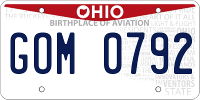 OH license plate GOM0792