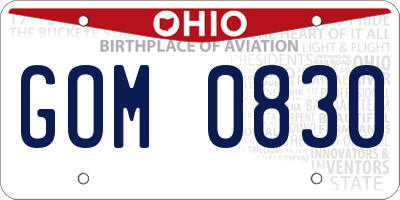 OH license plate GOM0830