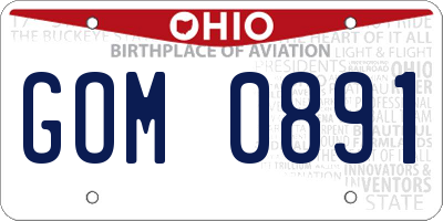 OH license plate GOM0891