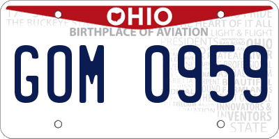 OH license plate GOM0959