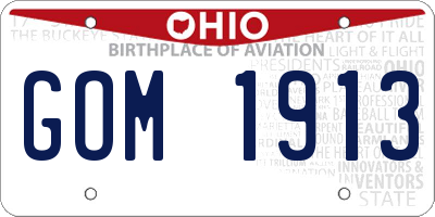 OH license plate GOM1913