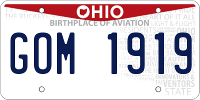 OH license plate GOM1919