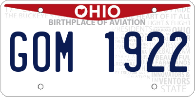 OH license plate GOM1922