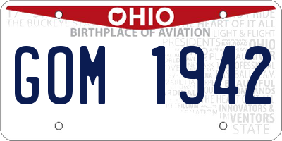 OH license plate GOM1942