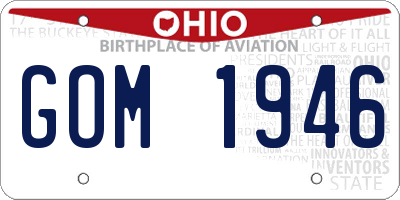 OH license plate GOM1946