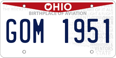 OH license plate GOM1951