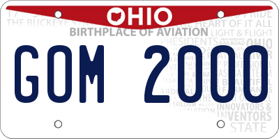 OH license plate GOM2000