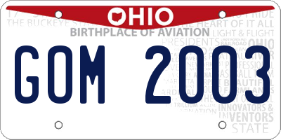 OH license plate GOM2003