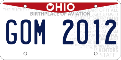 OH license plate GOM2012