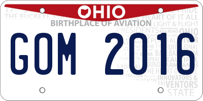 OH license plate GOM2016