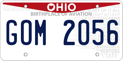 OH license plate GOM2056