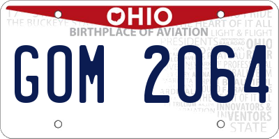 OH license plate GOM2064